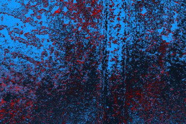 Kırmızı ve mavi renkli grungy duvar, desenli arka plan