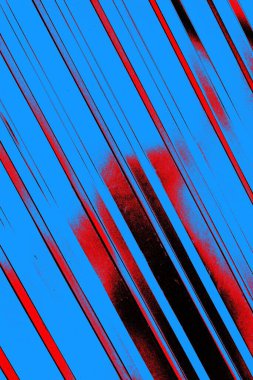 Kırmızı ve mavi renkli grungy duvar, desenli arka plan