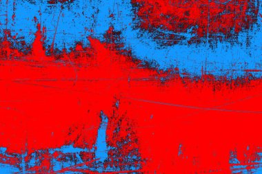 Soyut grunge arkaplanı. Monokrom dokusu. Mavi ve kırmızı desenli arkaplan