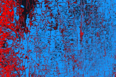 Kırmızı ve mavi renkli grungy duvar, desenli arka plan