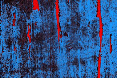 Kırmızı ve mavi renkli grungy duvar, desenli arka plan