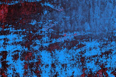 Kırmızı ve mavi renkli grungy duvar, desenli arka plan