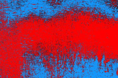 Kırmızı ve mavi renkli grungy duvar, desenli arka plan