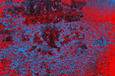 Kırmızı ve mavi renkli grungy duvar, desenli arka plan