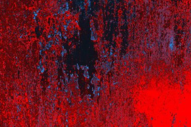 Kırmızı ve mavi renkli grungy duvar, desenli arka plan