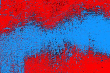 Kırmızı ve mavi renkli grungy duvar, desenli arka plan