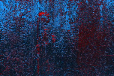 Kırmızı ve mavi renkli grungy duvar, desenli arka plan