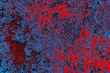 Kırmızı ve mavi renkli grungy duvar, desenli arka plan