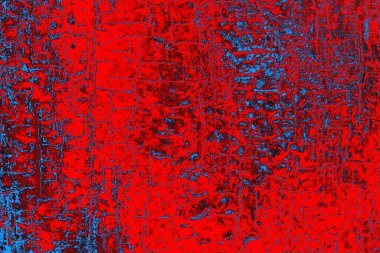 Kırmızı ve mavi renkli grungy duvar, desenli arka plan