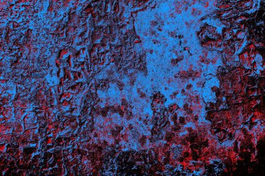 Kırmızı ve mavi renkli grungy duvar, desenli arka plan