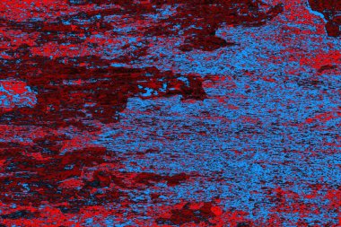 Kırmızı ve mavi renkli grungy duvar, desenli arka plan