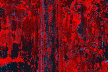 Kırmızı ve mavi renkli grungy duvar, desenli arka plan