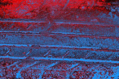Kırmızı ve mavi renkli grungy duvar, desenli arka plan