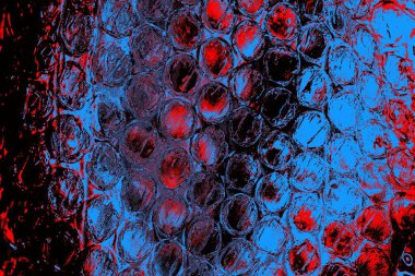 Kırmızı ve mavi renkli grungy duvar, desenli arka plan