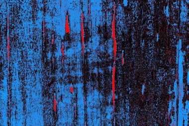 Kırmızı ve mavi renkli grungy duvar, desenli arka plan