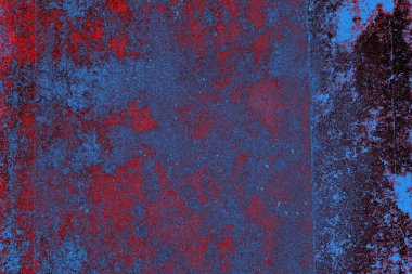 Kırmızı ve mavi renkli grungy duvar, desenli arka plan