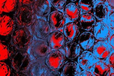 Kırmızı ve mavi renkli grungy duvar, desenli arka plan