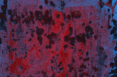 Kırmızı ve mavi renkli grungy duvar, desenli arka plan