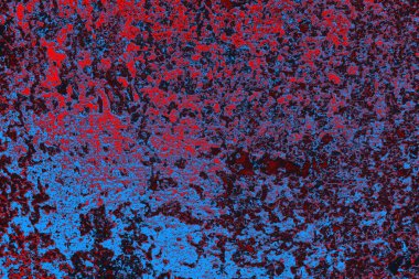 Kırmızı ve mavi renkli grungy duvar, desenli arka plan