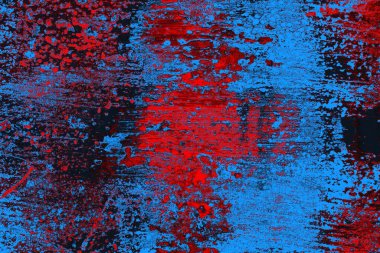 Kırmızı ve mavi renkli grungy duvar, desenli arka plan
