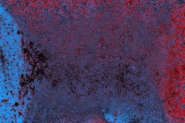 Kırmızı ve mavi renkli grungy duvar, desenli arka plan