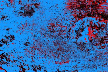 Kırmızı ve mavi renkli grungy duvar, desenli arka plan