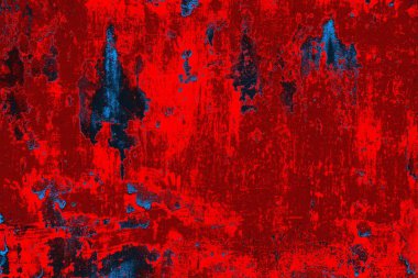 Kırmızı ve mavi renkli grungy duvar, desenli arka plan