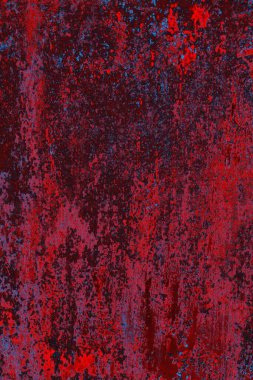 Kırmızı ve mavi renkli grungy duvar, desenli arka plan