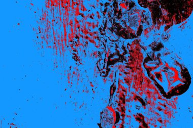 Kırmızı ve mavi renkli grungy duvar, desenli arka plan