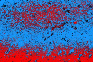 Kırmızı ve mavi renkli grungy duvar, desenli arka plan