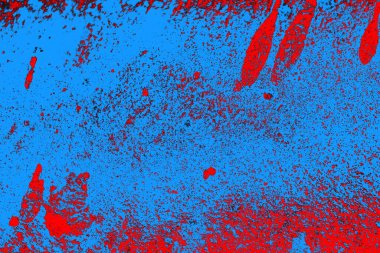 Kırmızı ve mavi renkli grungy duvar, desenli arka plan