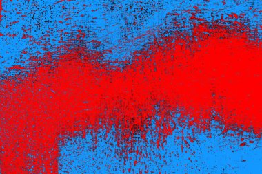 Kırmızı ve mavi renkli grungy duvar, desenli arka plan