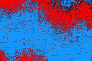 Kırmızı ve mavi renkli grungy duvar, desenli arka plan