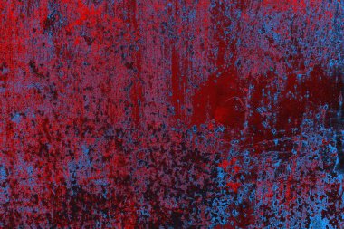 Kırmızı ve mavi renkli grungy duvar, desenli arka plan