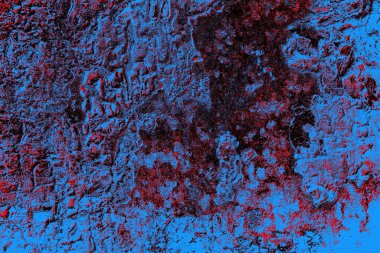 Kırmızı ve mavi renkli grungy duvar, desenli arka plan