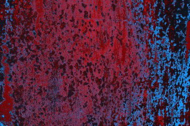 Kırmızı ve mavi renkli grungy duvar, desenli arka plan