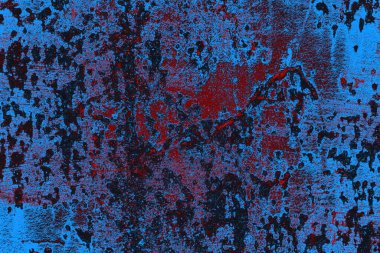 Kırmızı ve mavi renkli grungy duvar, desenli arka plan