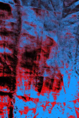 Kırmızı ve mavi renkli grungy duvar, desenli arka plan