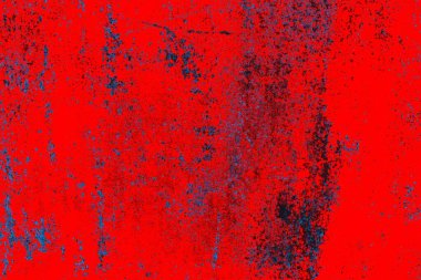 Kırmızı ve mavi renkli grungy duvar, desenli arka plan