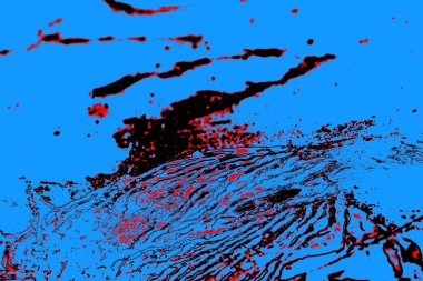 Kırmızı ve mavi renkli grungy duvar, desenli arka plan