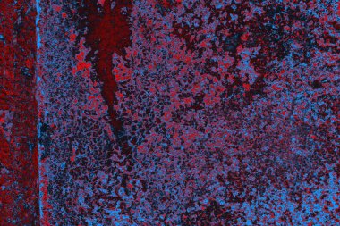 Kırmızı ve mavi renkli grungy duvar, desenli arka plan