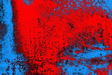 Kırmızı ve mavi renkli grungy duvar, desenli arka plan