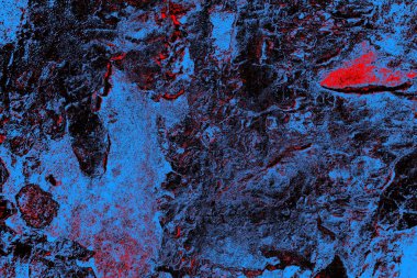 Kırmızı ve mavi renkli grungy duvar, desenli arka plan