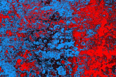 Kırmızı ve mavi renkli grungy duvar, desenli arka plan