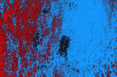 Kırmızı ve mavi renkli grungy duvar, desenli arka plan