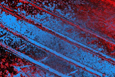 Kırmızı ve mavi renkli grungy duvar, desenli arka plan