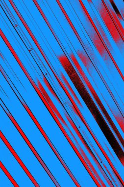 Kırmızı ve mavi renkli grungy duvar, desenli arka plan