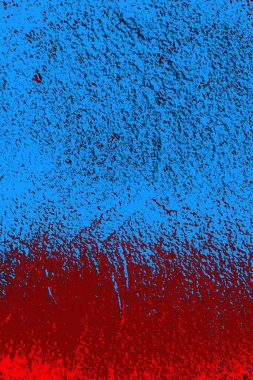 Kırmızı ve mavi renkli grungy duvar, desenli arka plan