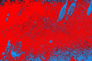 Kırmızı ve mavi renkli grungy duvar, desenli arka plan