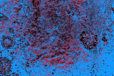 Kırmızı ve mavi renkli grungy duvar, desenli arka plan